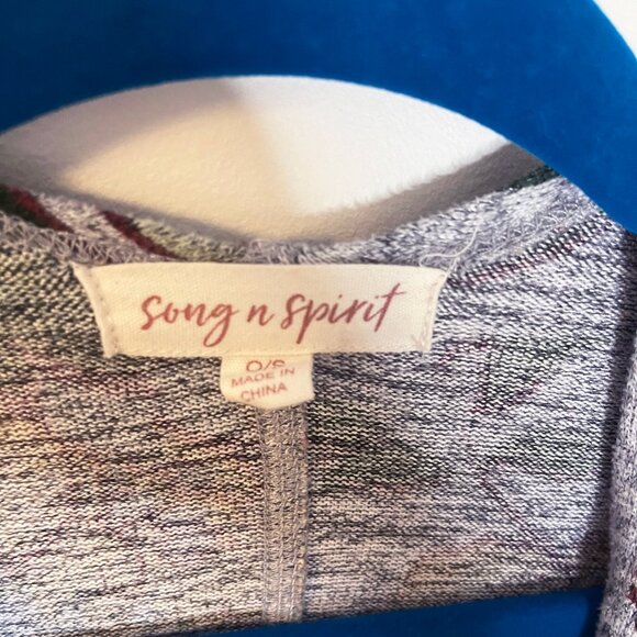 Song & Spirit Women’s Grey Yellow Green Floral Open Front Flowy Cape - One Size - Picture 2 of 7